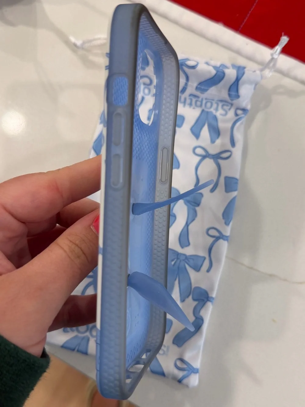 iPhone 13/14 Blue Bow Loopy Case